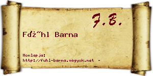 Fühl Barna névjegykártya